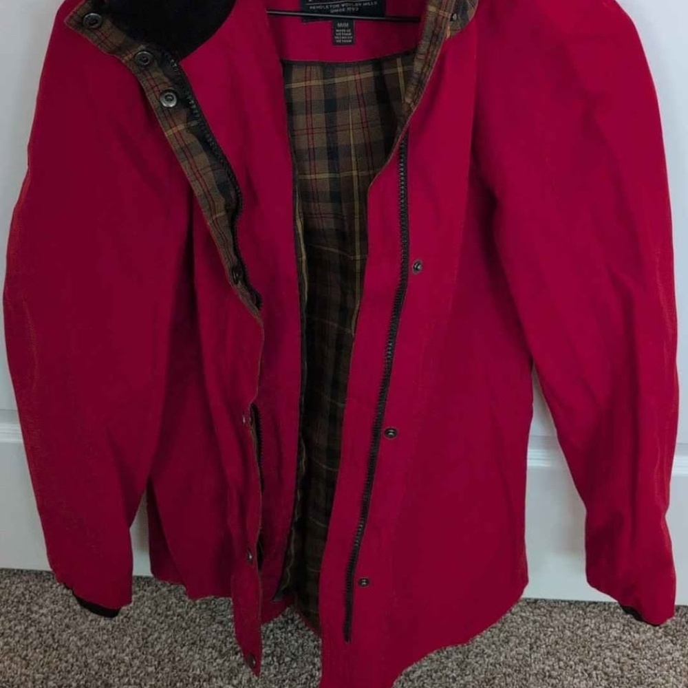 Pendleton Men's Red Raincoat with Plaid Lining